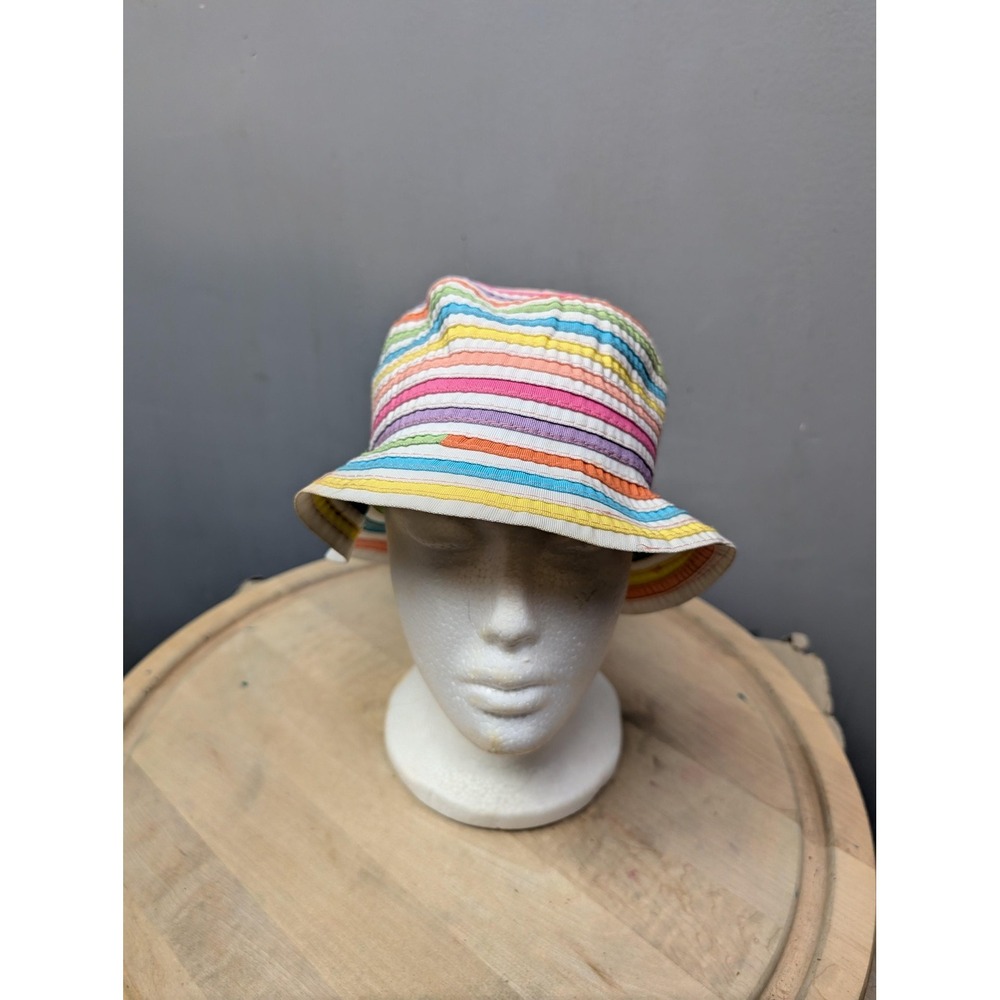Panama Jack Hat Cap Youth 4-8 Bucket Rainbow Stripe Multicolor Summer Kids